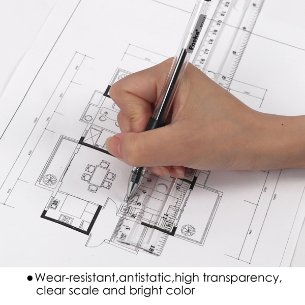 Combo 5 Thước kẻ nhựa 30cm Foska AS0630