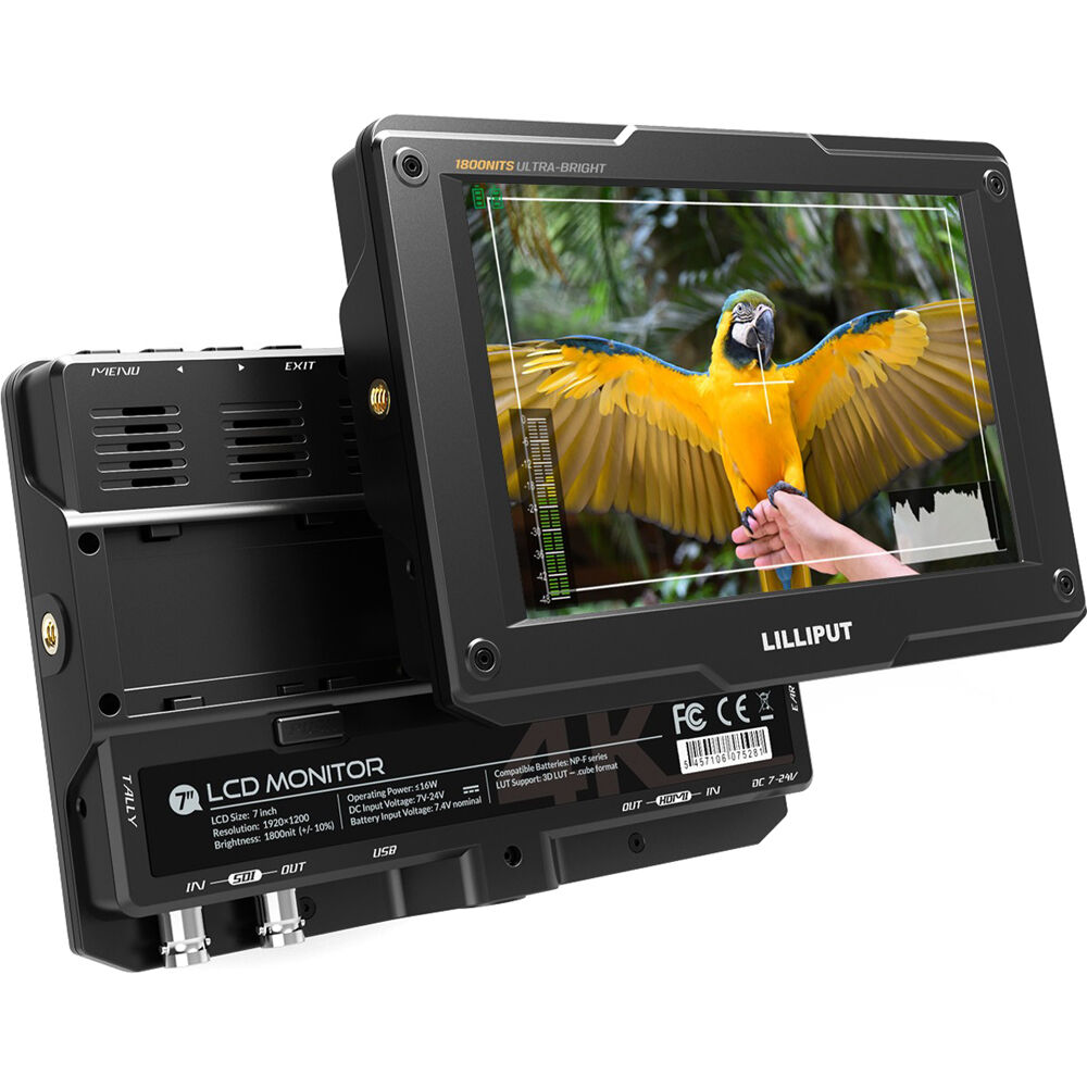 Màn Hình siêu sáng 3D Lut Lilliput H7S 7&quot; 4K HDMI/3G-SDI Ultra-Bright On-Camera - Chính Hãng