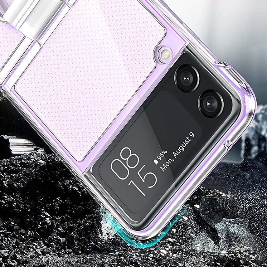 Ốp lưng chống sốc trong suốt kèm iring cho Samsung Galaxy Z Flip 4 hiệu Likgus Cover Ring  - hàng nhập khẩu