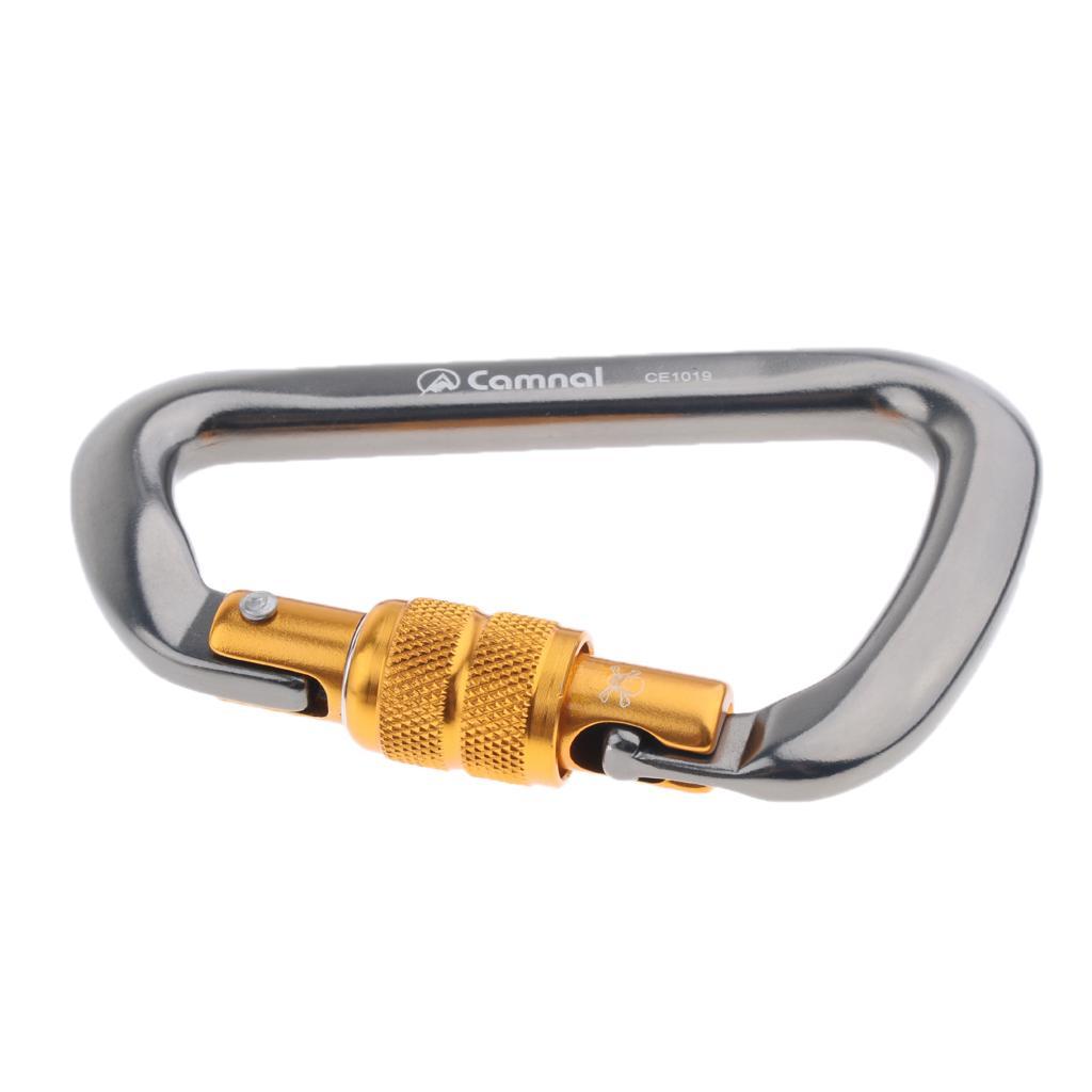 5 Pieces 28KN Aluminum Screwgate D Type Climbing Carabiner