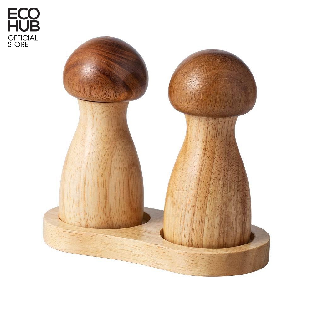 Hình ảnh Dụng cụ xay tiêu có cầm tay ECOHUB bằng gỗ dạng hình nấm (Pepper Grinder) | E00415