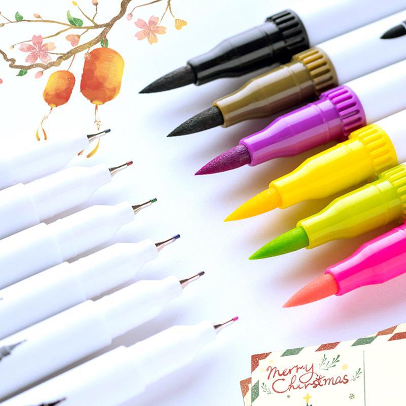 Bút dual brush pen fineliner Bút lông kim 2 đầu dùng để vẽ, tô màu, viết calligraphy lẻ 1 bút phụ kiện văn phòng phẩm