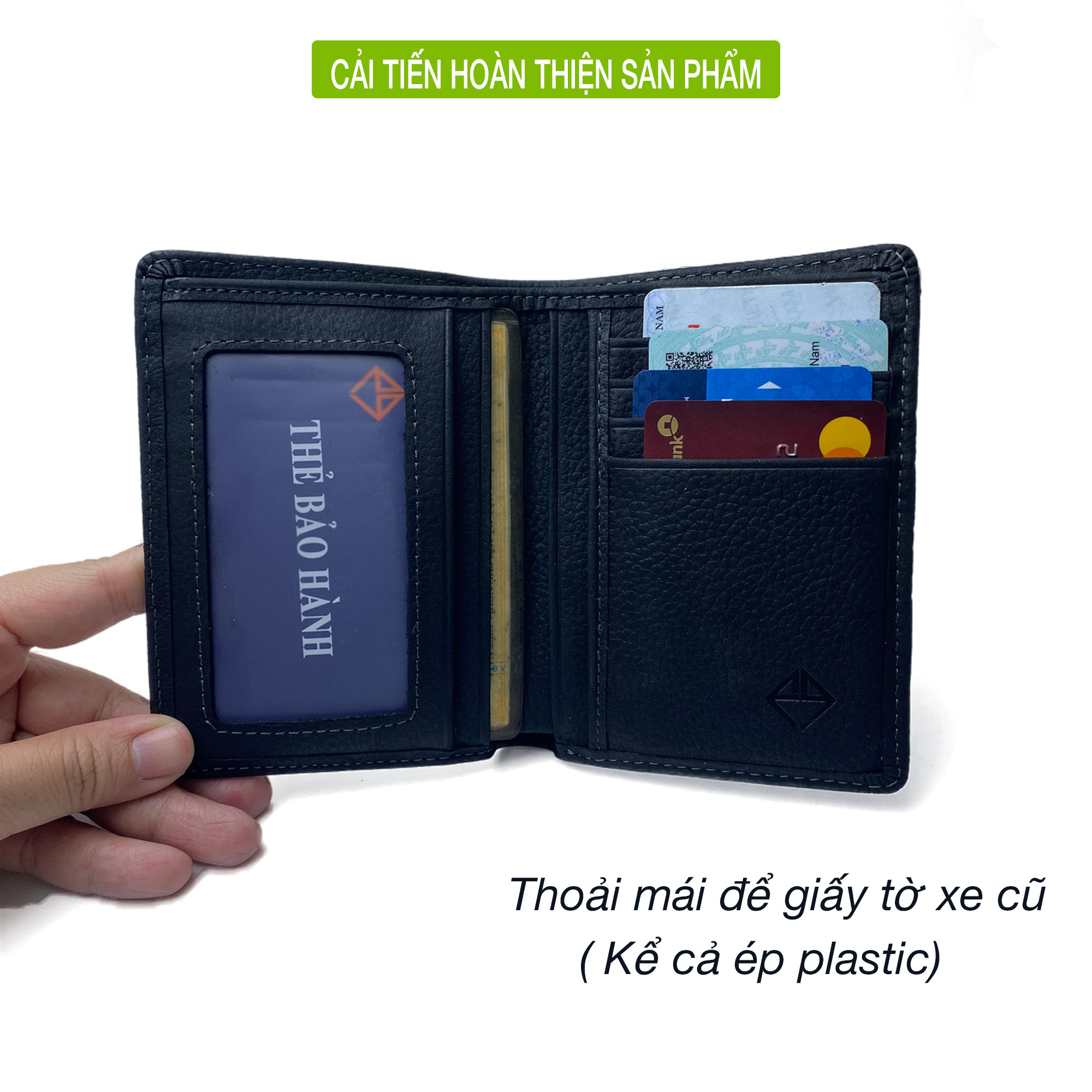 Ví nam da bò sáp Italy phối màu lịch lãm, sang trọng PQ Leather PV2 - BH 12 tháng