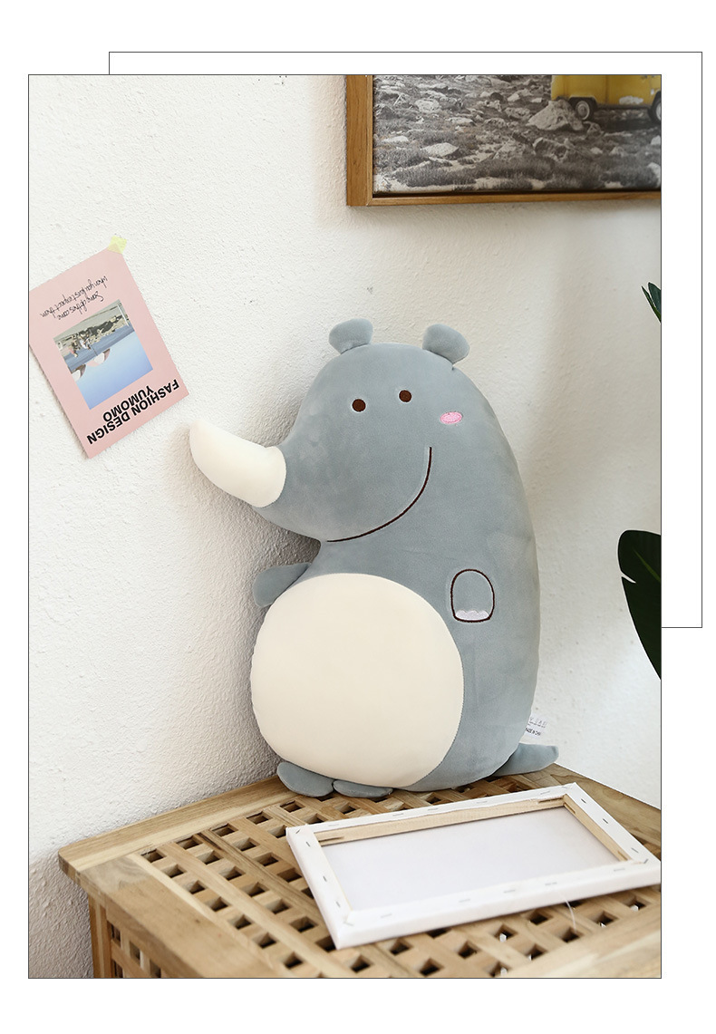 Gấu Bông Hình Chú Tê Giác Nhỏ &quot;Little Rhino&quot; Cực Cool 38cm Quà Tặng Siêu Đáng Yêu (Màu Xám Ghi)