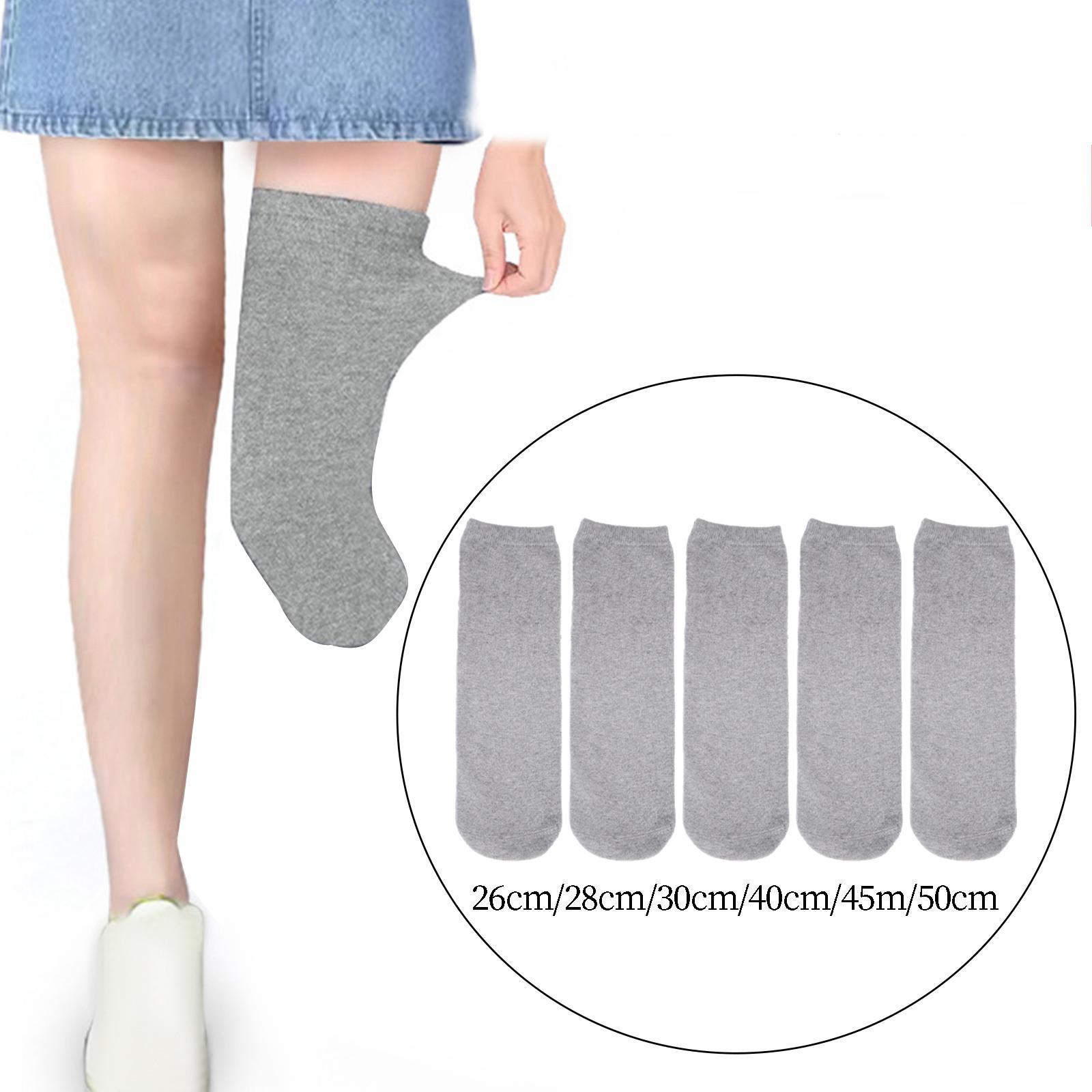 5Pcs Prosthetic Socks Cotton below Knee Grey Elastic Amputee Socks for Women
