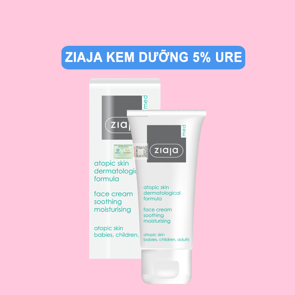 Kem Dịu Nhẹ - Dưỡng Âm 5% Urê Ziaja Med Atopic Skin Dermatological Formula Face Cream Soothing Moisturising 50ml