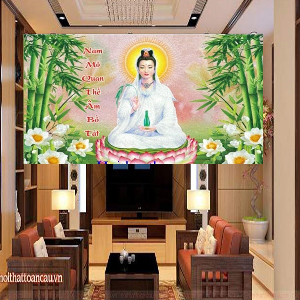 Tranh đá Quan Thế Âm Bồ Tát YN5444 - kích thước: 72 * 50cm.
