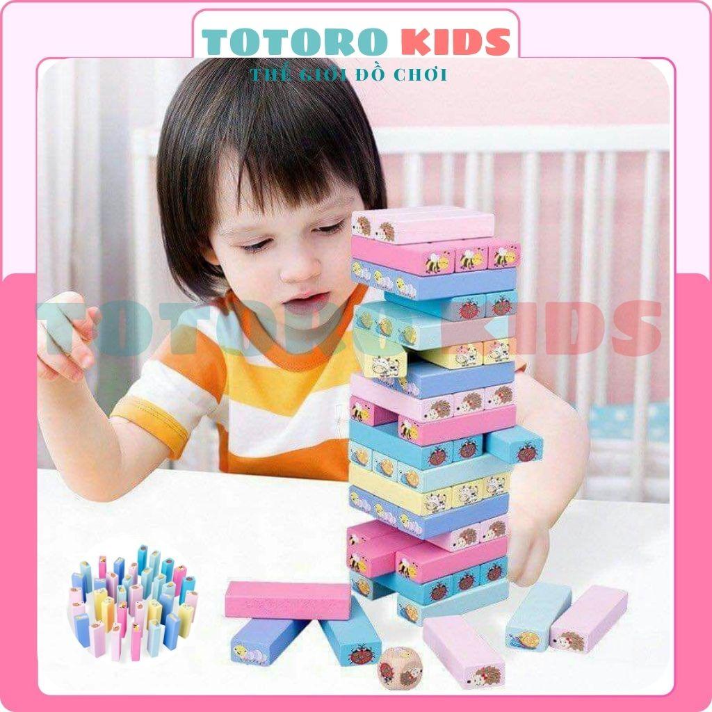 Đồ chơi gỗ thông minh cho bé 2 3 4 5 6 tuổi lắp ghép xếp hình phát triển trí tuệ rút gỗ 51 thanh in hình ngỗ nghĩnh size