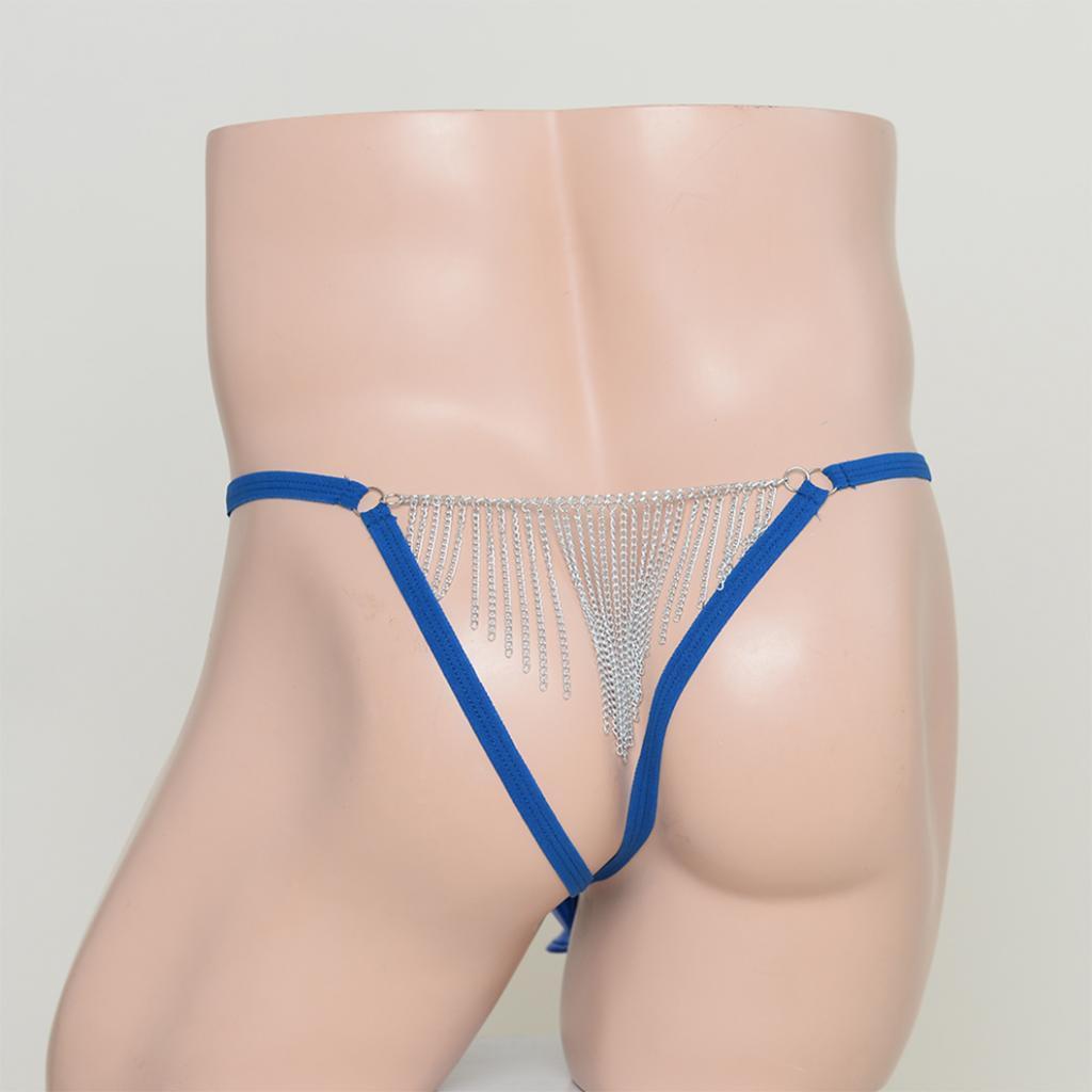 2-3pack Men Back Tassel Chain T-Back Underwear Low-rise Bikini G-String Thong