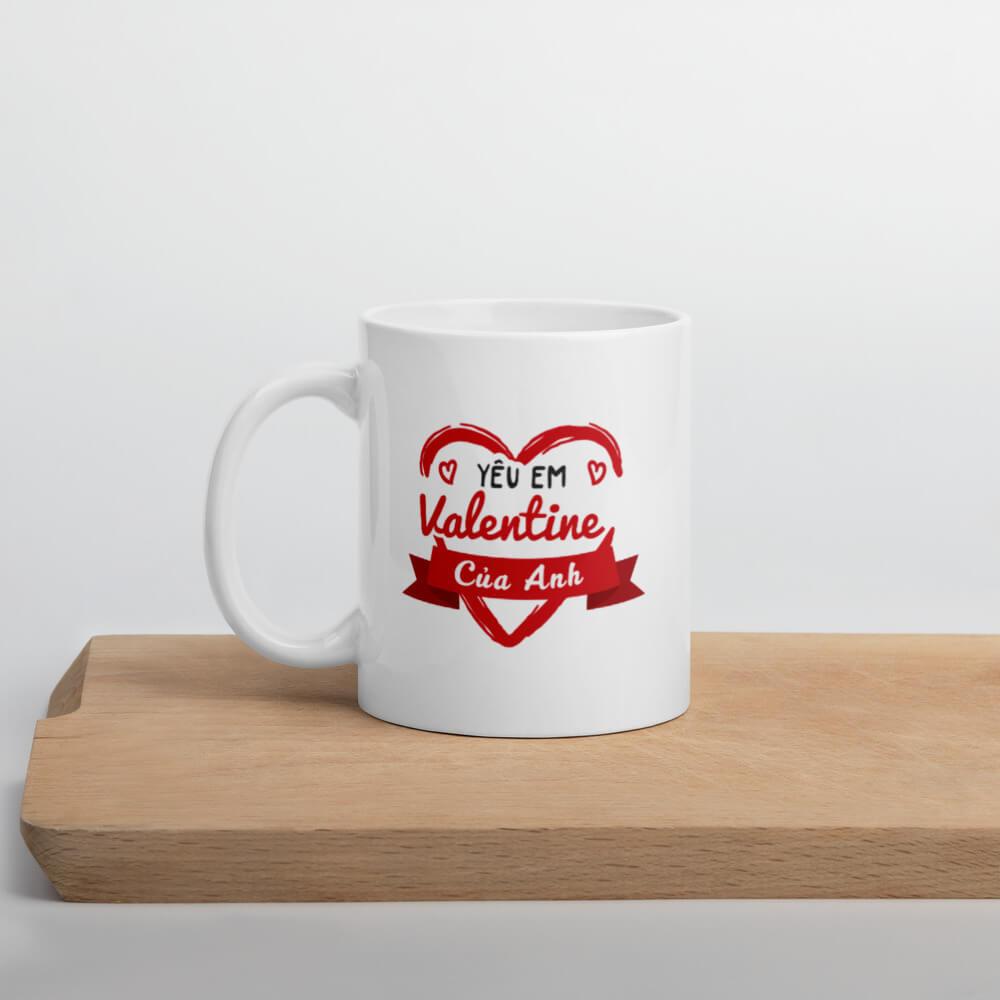 Ly Cốc sứ cao cấp quà tặng hình Yêu Em Valentine Của Anh