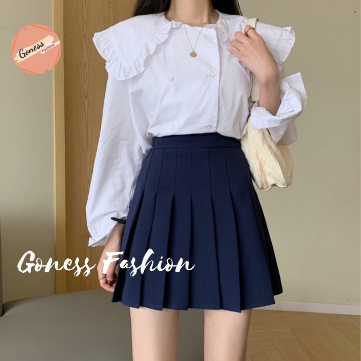 Chân váy xếp ly Goness dáng chữ a lưng cao phong cách tennis xòe kiểu xếp li ngắn thời trang