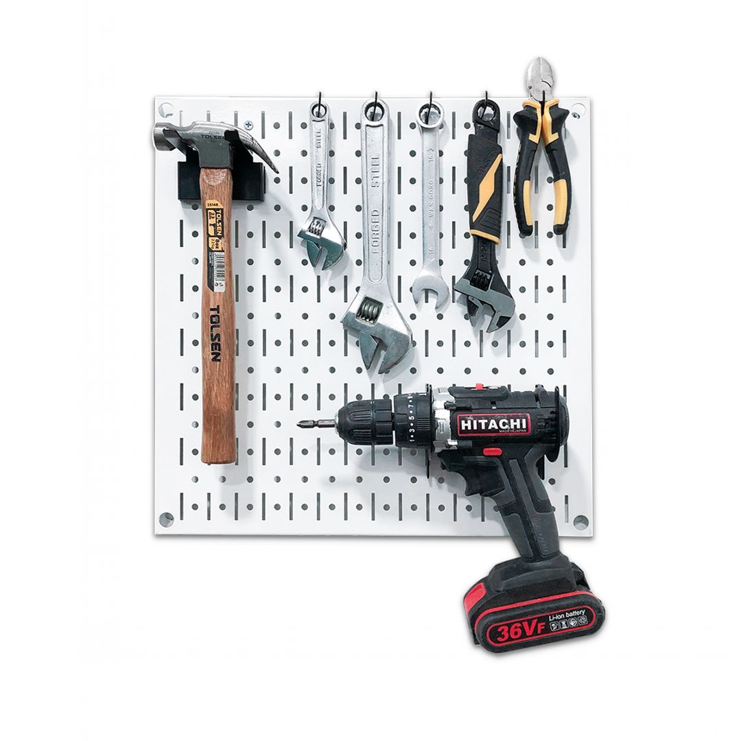 Bảng treo dụng cụ SMLIFE Pegboard cơ khí SQ – Trắng