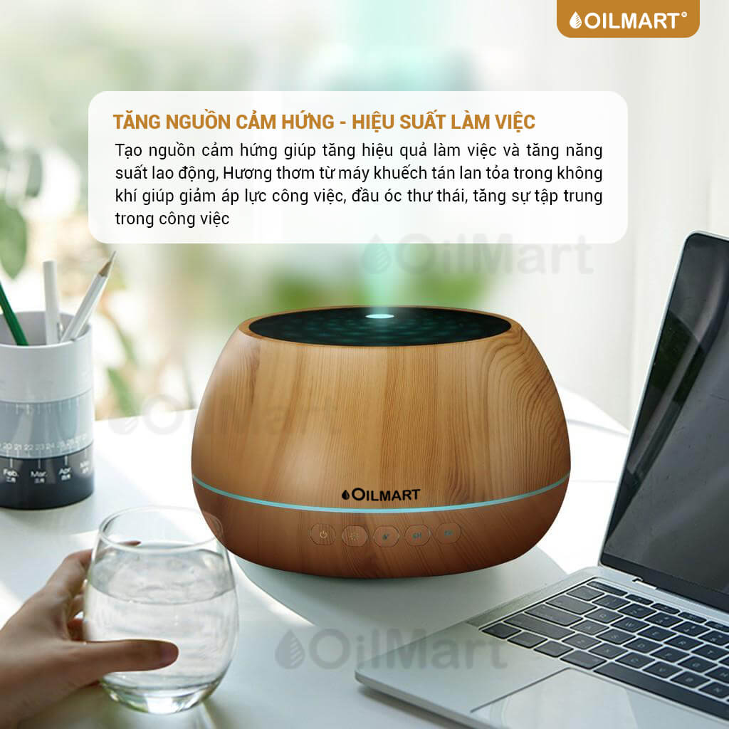 Máy Khuếch Tán Tinh Dầu Oilmart Loa Âm Nhạc - 14W 1000ml (Tích Hợp Bluetooth)