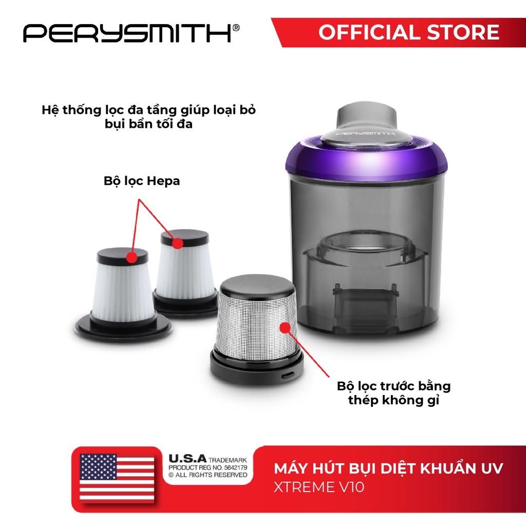 Máy hút bụi giường nệm PerySmith XTREME V10 diệt khuẩn uv công suất 700W - Hàng chính hãng