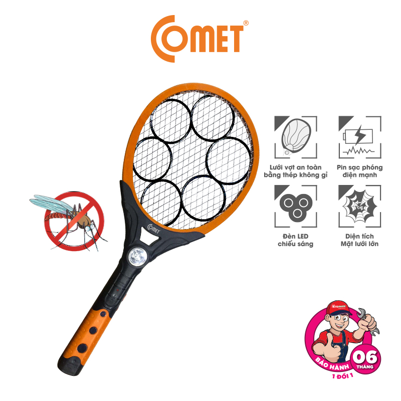 Vợt Muỗi COMET CP040 điện thế mạnh thời gian sử dụng lên đến 48h