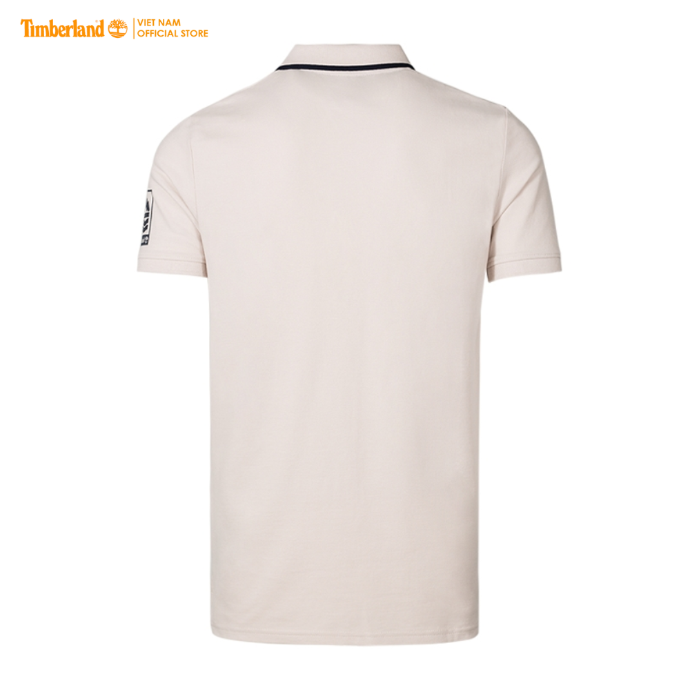 Original TIMBERLAND Áo Thun Nam Có Cổ Tay Ngắn Mountains to Rivers Polo White Sand TB0A2497B7