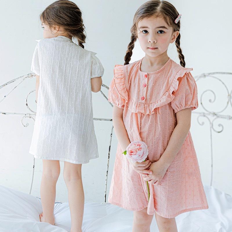 Váy bé gái, đầm trẻ em bé gái size đại dễ thương màu hồng bebezoo