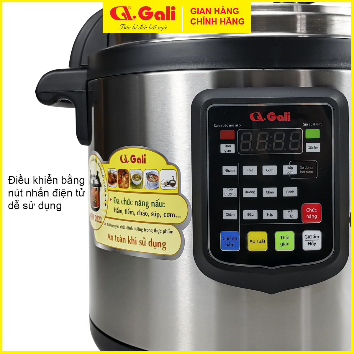 Nồi áp suất Gali GL-1626, dung tích 17lít, Sử dụng hoàn hảo cho các nhà hàng, quán ăn, trường học, hàng chính hãng 100%, bảo hành 12 tháng Gali
