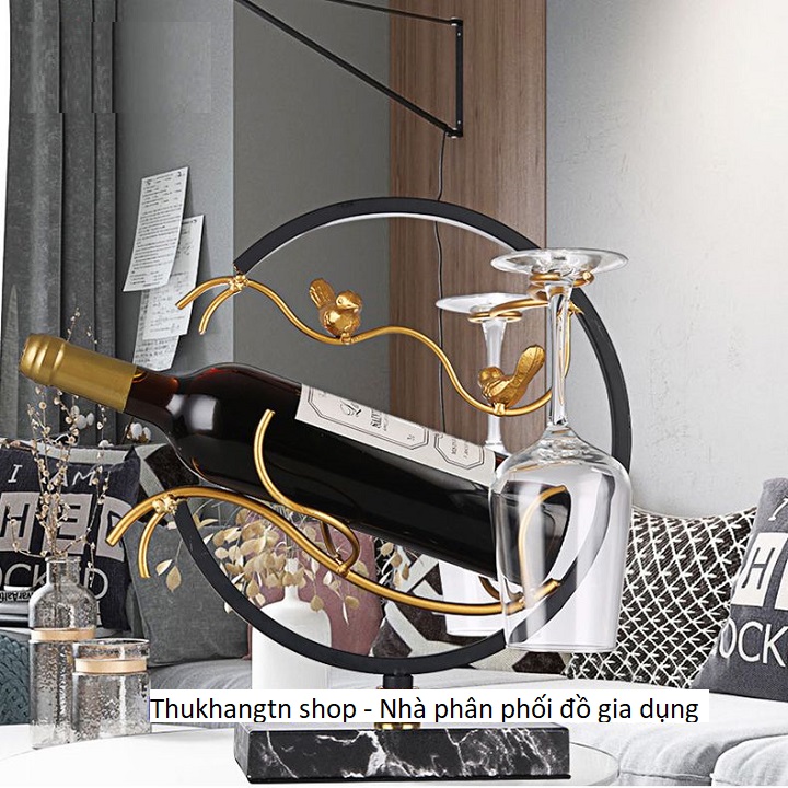Kệ Để Ly Và Treo Ly Rượu Vang Chim Uyên Ương Hợp Kim Cao Cấp