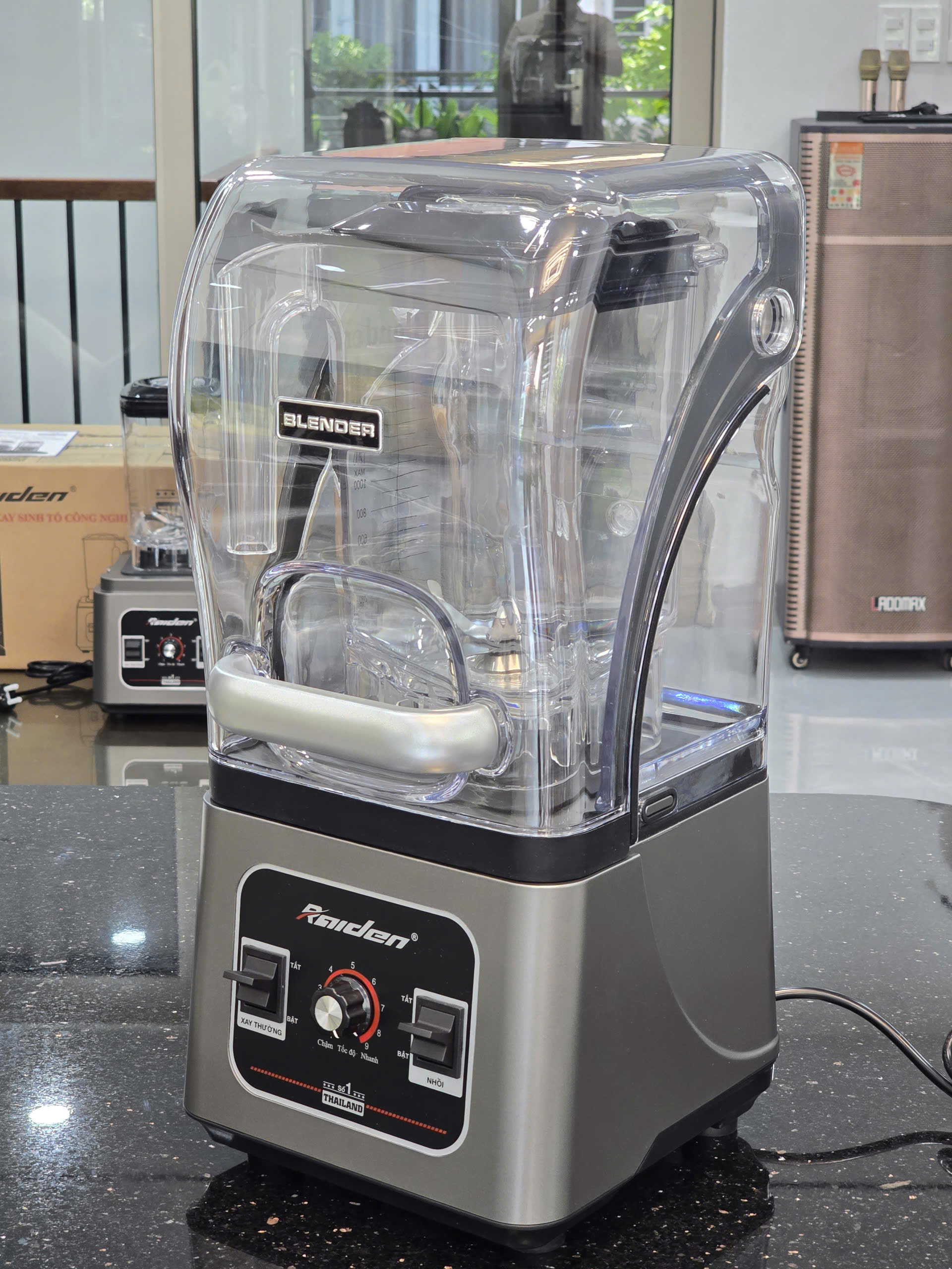 Máy xay sinh tố công nghiệp chống ồn 3L Raiden RD-630, công suất 2680W xay đá, gia vị, rau má, nước sốt, hạt khô-Hàng chính hãng