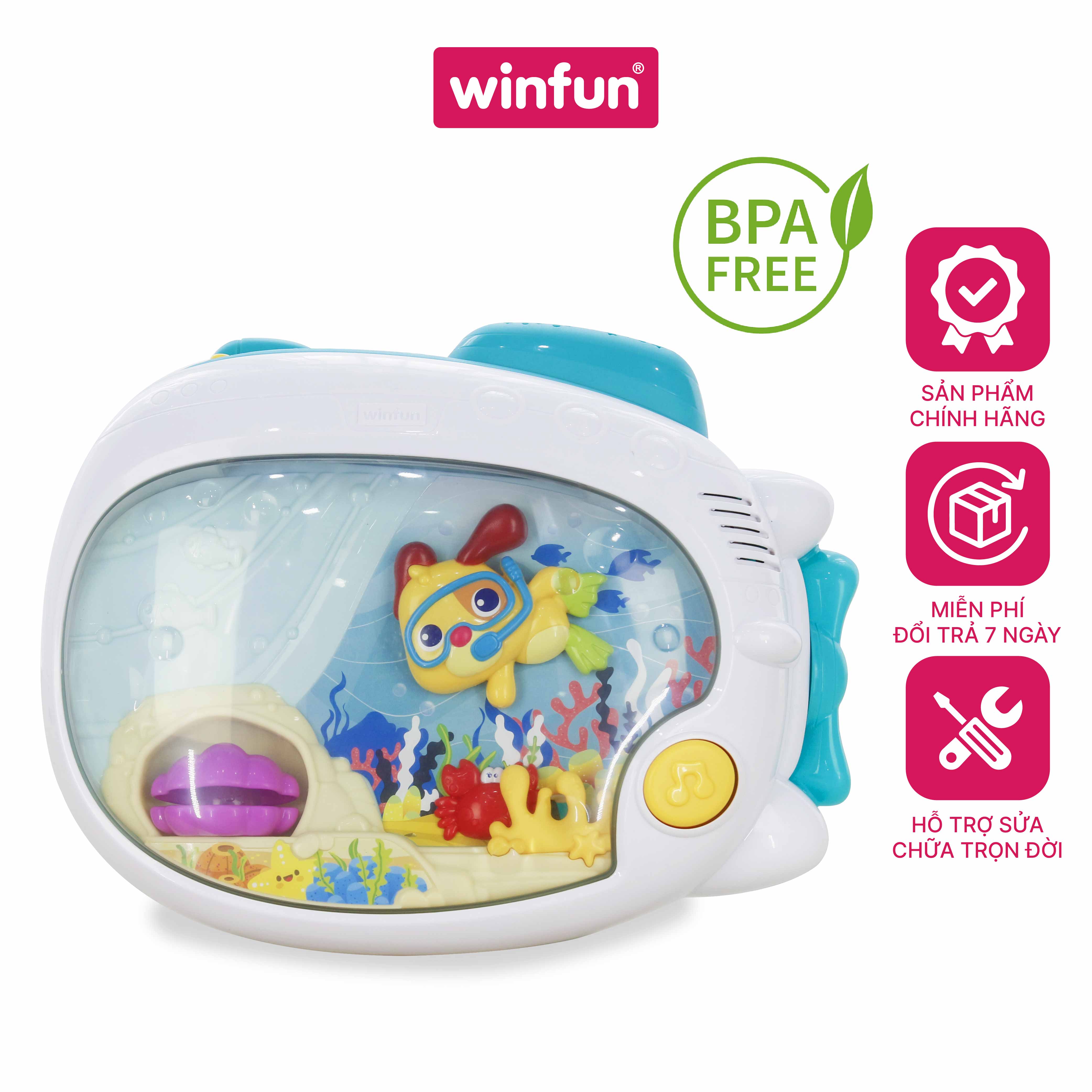 Đèn ngủ 3 chức năng, 2 chế độ nhạc - ru ngủ cho bé từ 0 tháng tuổi Winfun 720000-NL