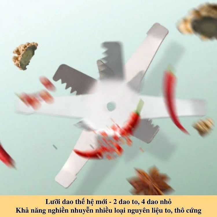 Máy Xay Hạt Khô Tiêu Chuẩn Châu Âu Máy Xay Ngũ Cốc Mini Công Suất 300w Lưỡi Dao 6 Cánh Thân Máy Bằng Thép Không Gỉ - Hàng Loại 1 - Chính Hãng