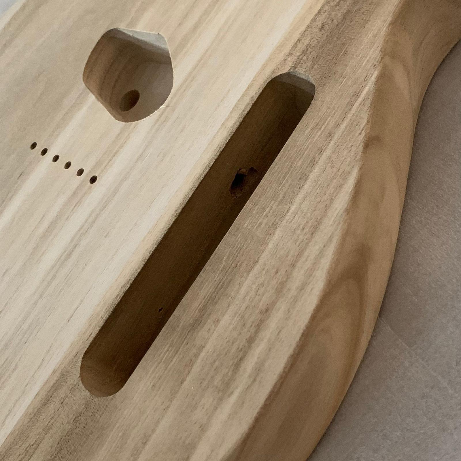 Electric Guitar Body T-Style Maple Empty Guitar Barrel to T Style Electric Guitar DIY Parts, 39*32*4.2CM