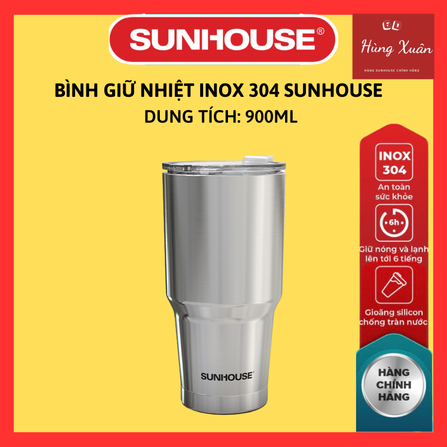 Bình giữ nhiệt inox 304 Sunhouse 900ml KS-TU900I