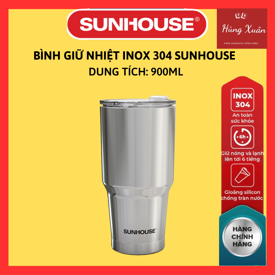 Bình giữ nhiệt Inox 304 Sunhouse 900ml KS-TU900I