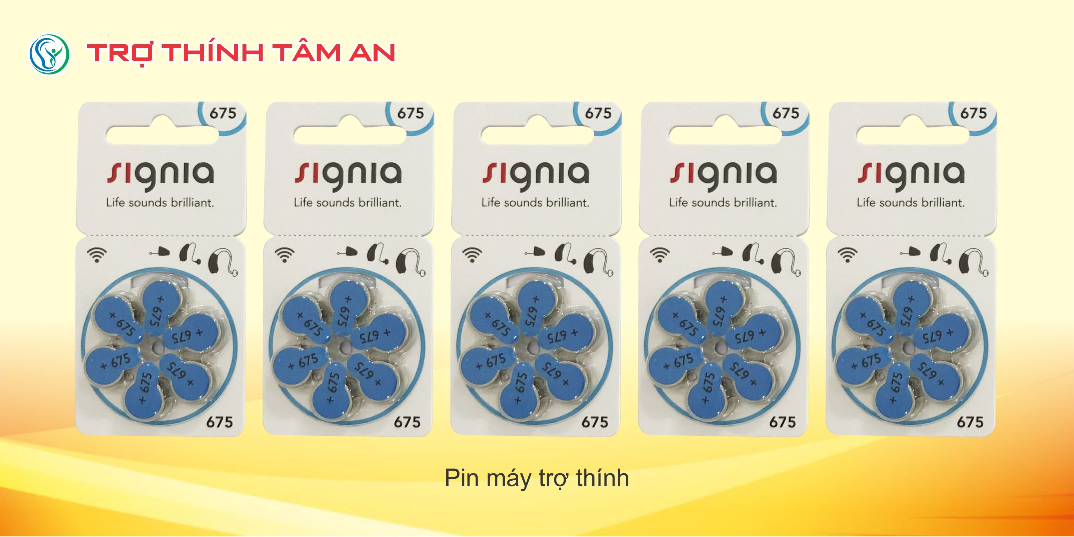 Pin 675 - Pin trợ thính Signia, hàng chính hãng, dùng cho máy trợ thính ngoắc sau tai công suất SP