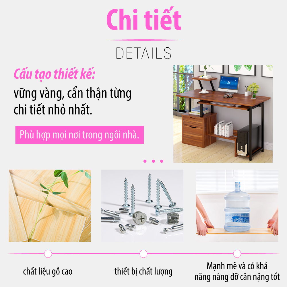 BG - Bàn học tập,làm việc đa năng siêu tiện ích mẫu mới 2021 model B2395 Thái Lan  - Nâu (Hàng nhập khẩu)