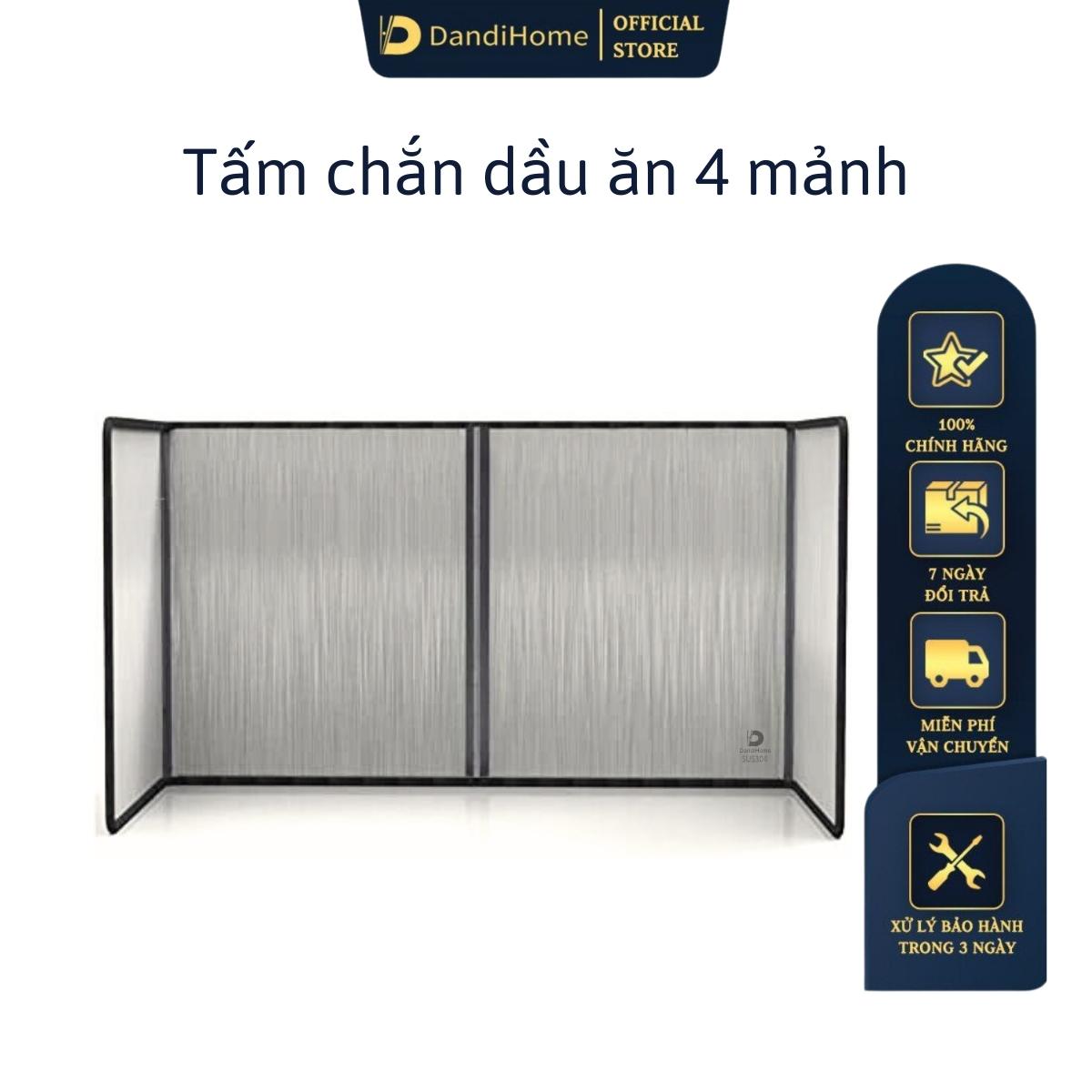 Tấm Chắn Dầu Mỡ, Nước Bắn Trong Nhà Bếp Dandihome Inox 304 Cao Cấp - Bộ 4 Mảnh