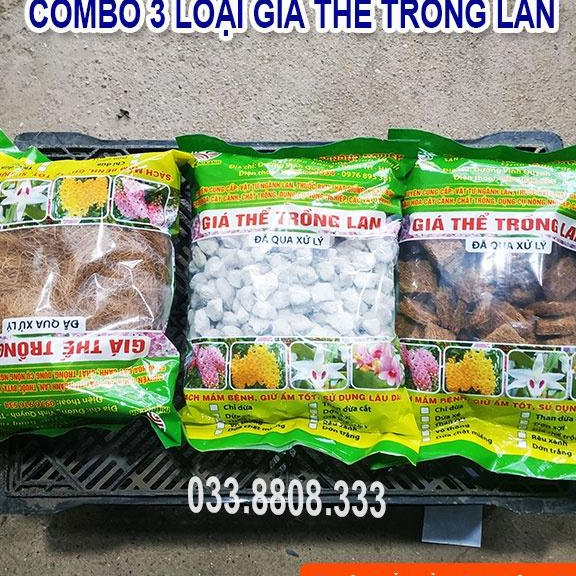 3 LOẠI GIÁ THỂ TRỒNG LAN GỒM CHỈ DỪA - THẢM DỪA CẮT MIẾNG - ĐÁ BỌT