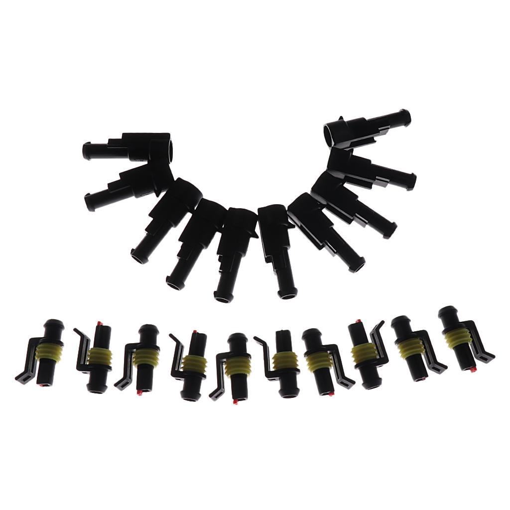 10 Set 1Pin Sealed Waterproof Quick Splice Electrical Wire Connector Plugs