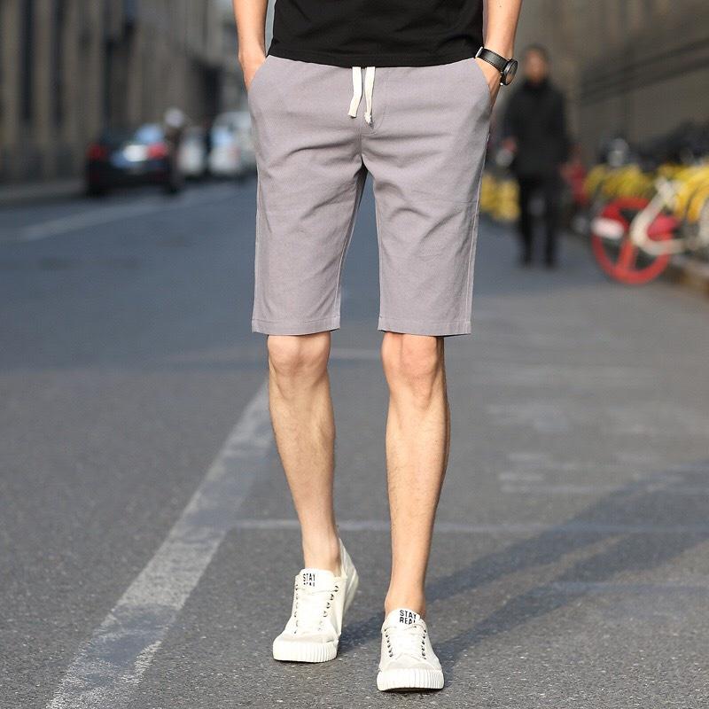 Quần Short Kaki lưng thun nam - Sọt Lững Kiểu Dáng Thể Thao Unisex sáu Màu Đen, Xám.đỏ,rêu.kem,trắng 05x