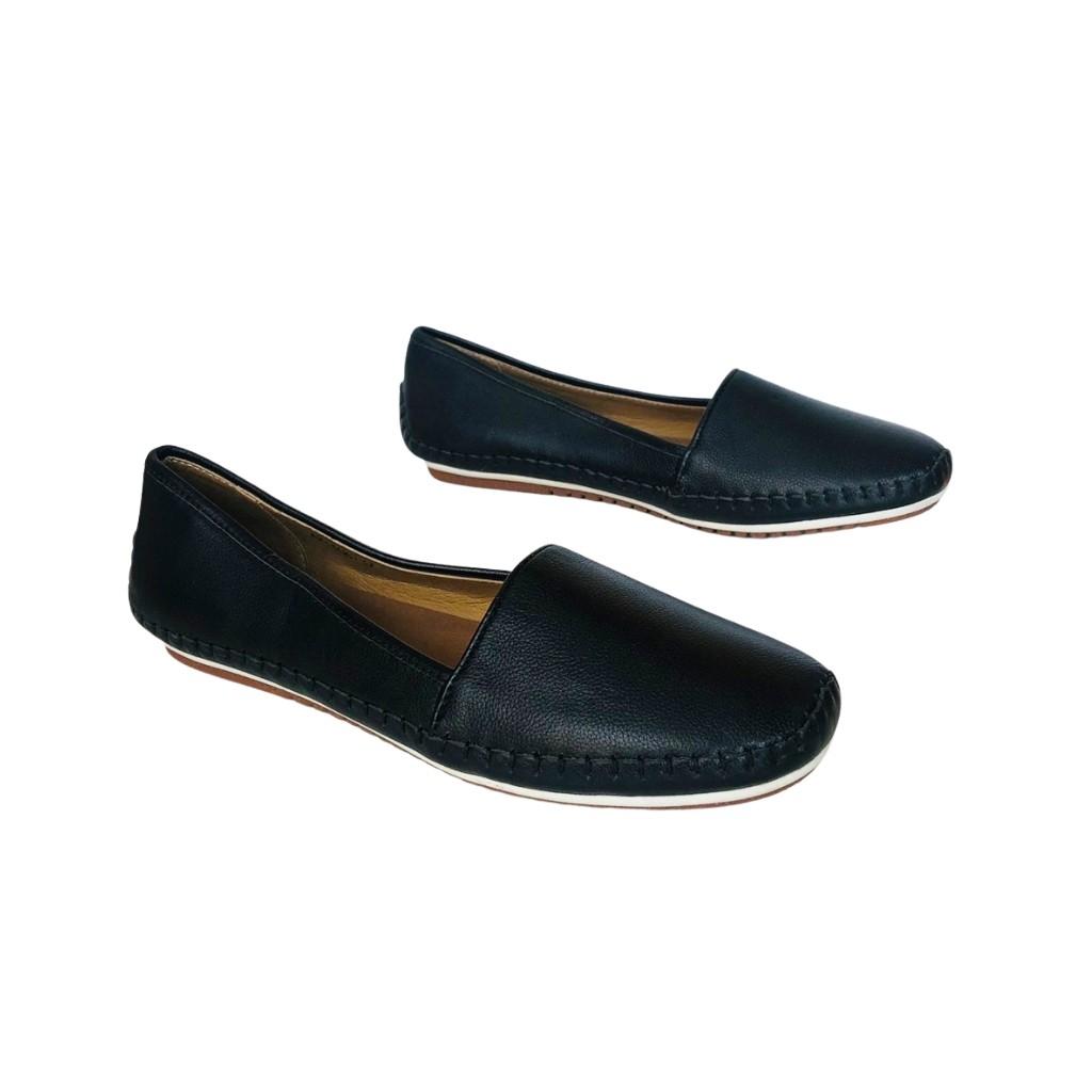 Giày mọi da bò may chỉ cổ vuông thời trang 21662