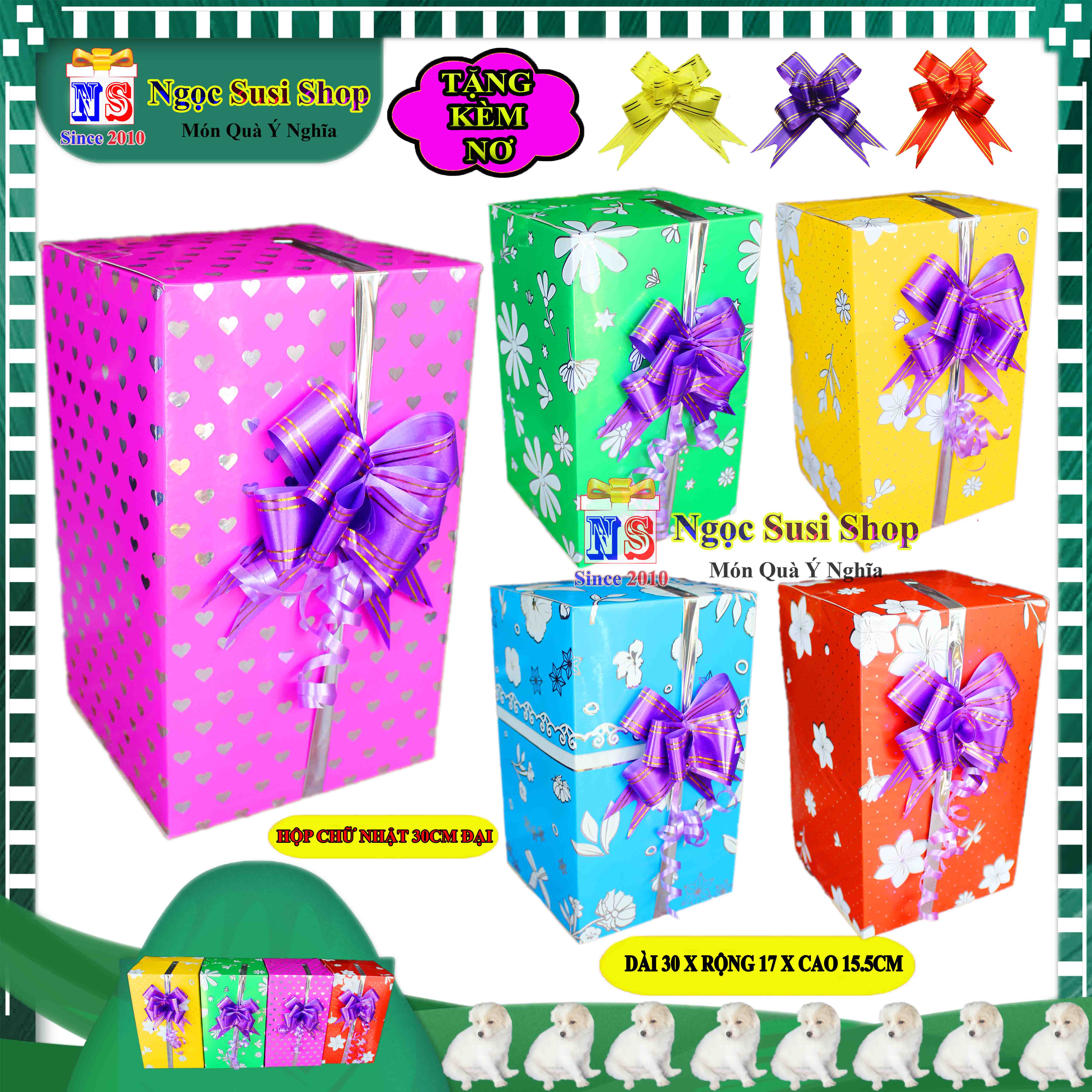 HỘP QUÀ CHỮ NHẬT SIZE ĐẠI 30CM NHIỀU MÀU + TẶNG KÈM NƠ 3CM - HỘP QUÀ TẶNG GIẤY KIẾNG SIÊU ĐẸP