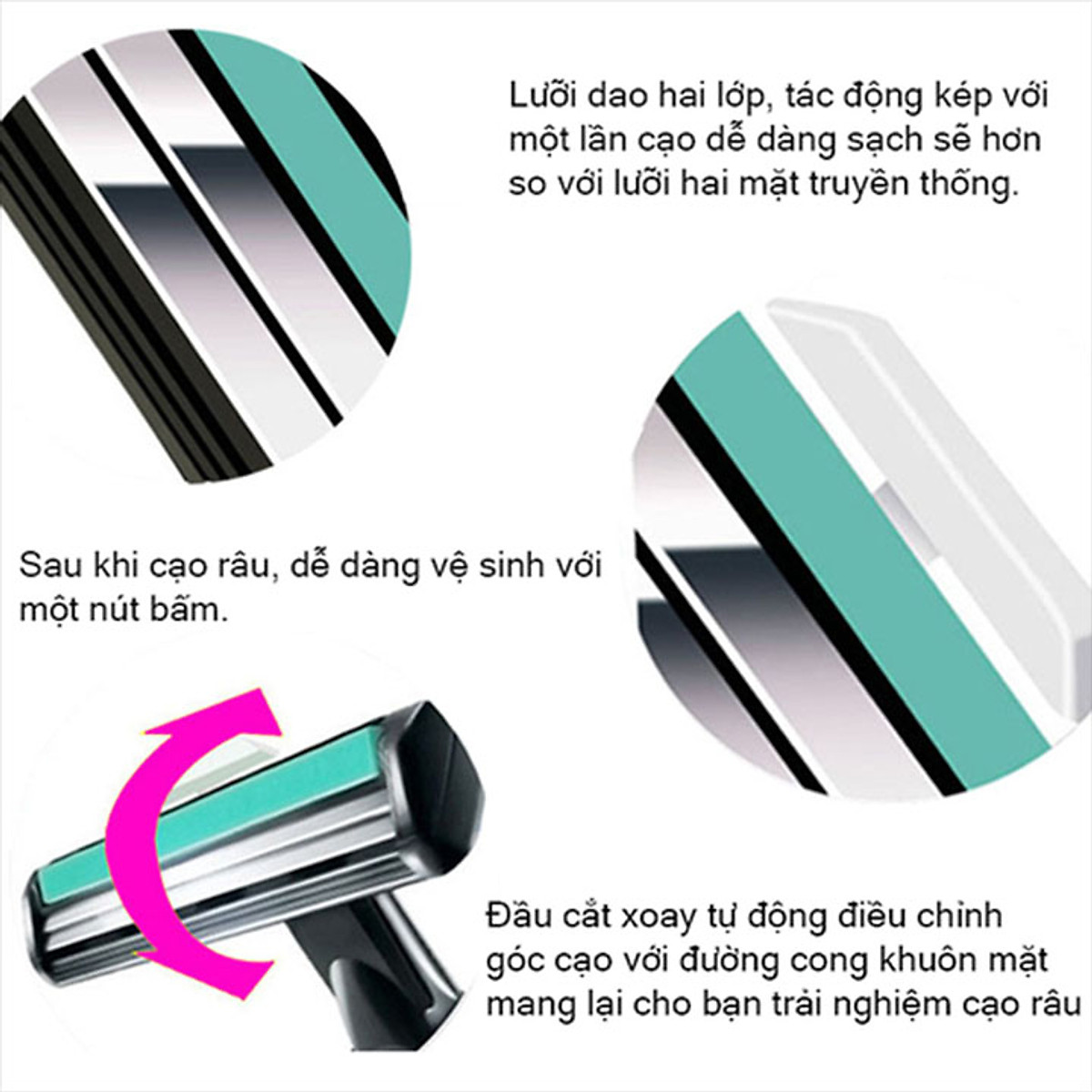 Bộ Máy Dao Cạo Râu 36 Lưỡi Cho Nam Tặng Kèm 1 Tuýt Kem Tạo Bọt - Hàng Loại 1. Chính Hãng MINIIN