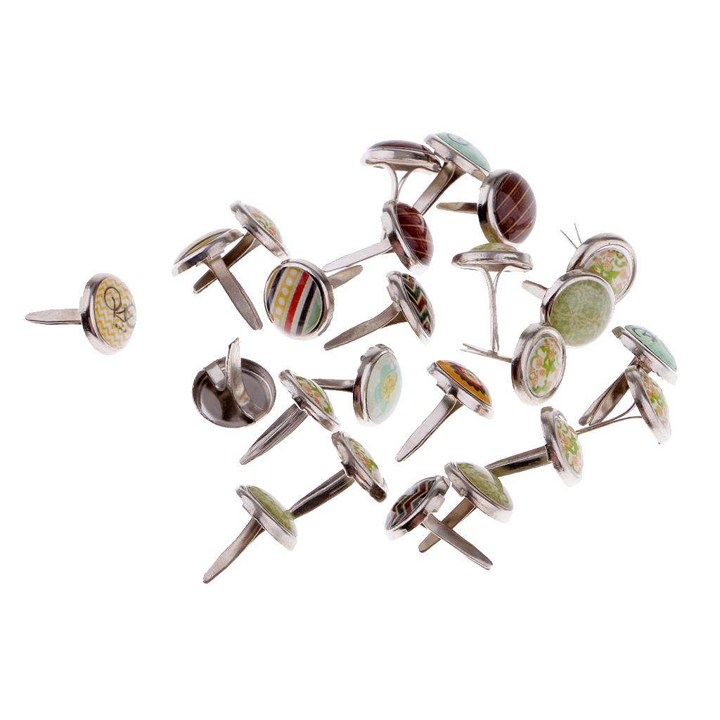 50 Con Hỗn Hợp Trang Trí Brads Giấy Khóa Sổ Lưu Tôn Dáng 9.5 Mm