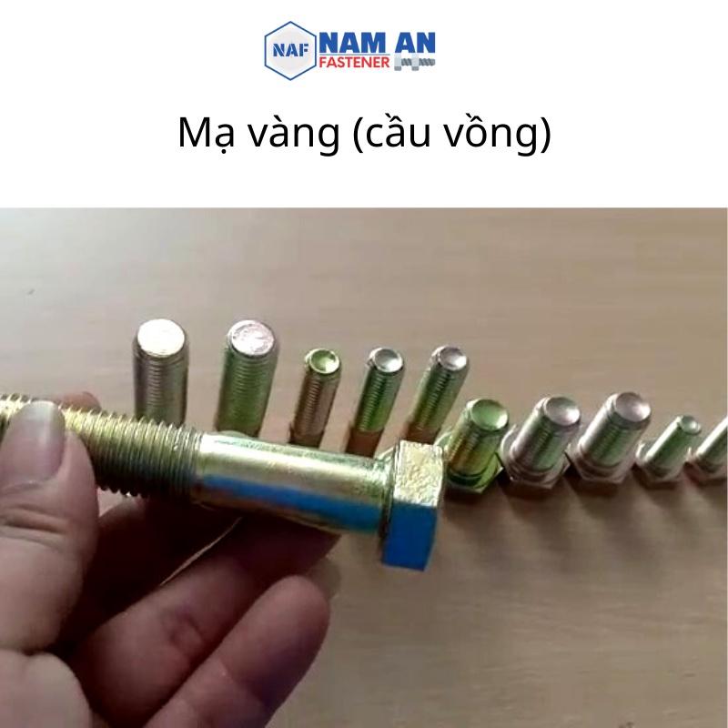 Bulong M12 cấp bền 8.8, bu lông lục giác M12, bu lông 8.8, độ dài: 20-&gt;120 mm. Màu: Đen, Vàng, Trắng