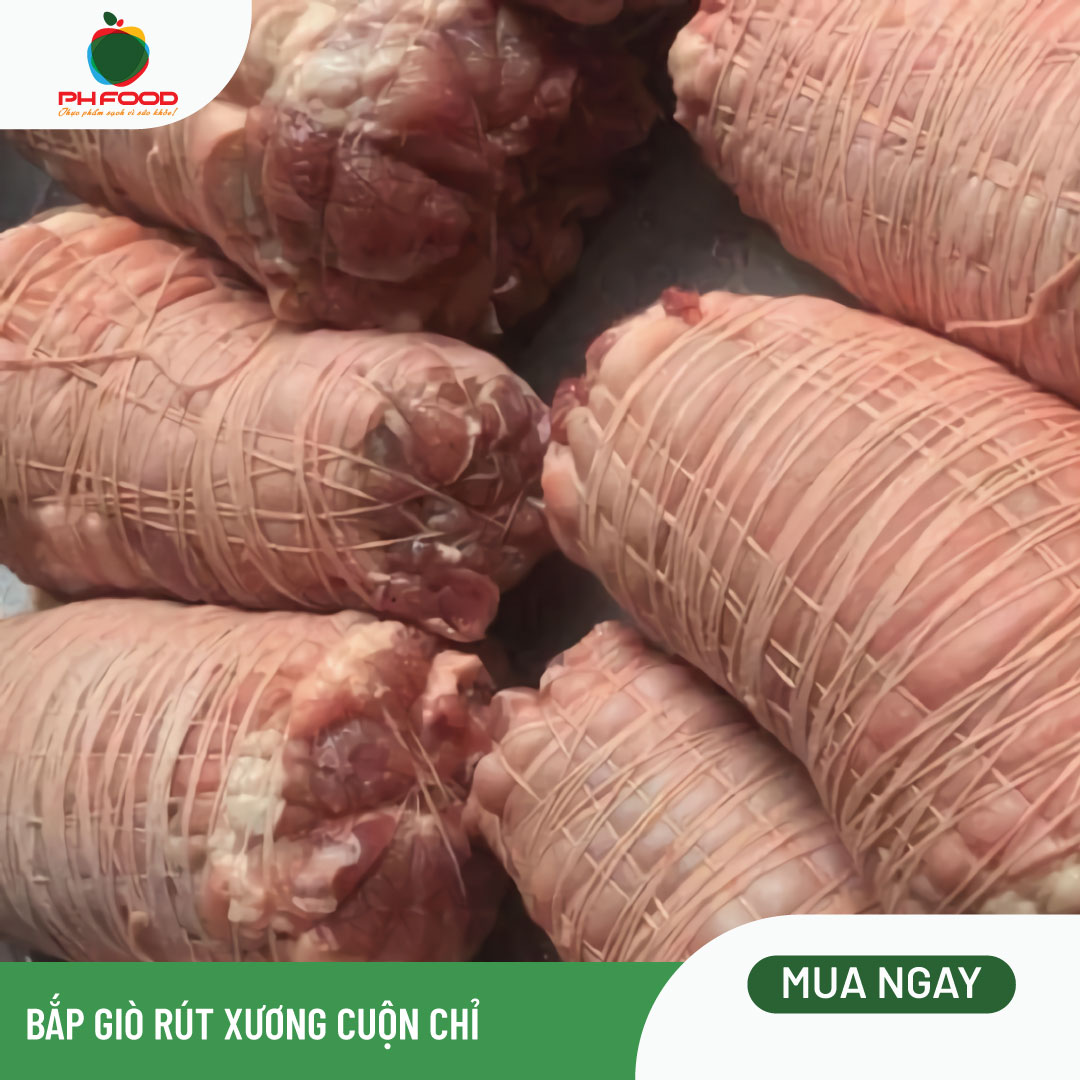 - Bắp Giò Heo Rút Xương Cuộn Chỉ - 1Kg - Chưa Chín