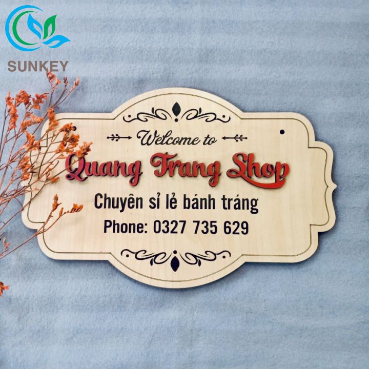 Bảng Tên Shop - Bảng Gỗ Khắc Tên - Khắc tên, thương hiệu shop