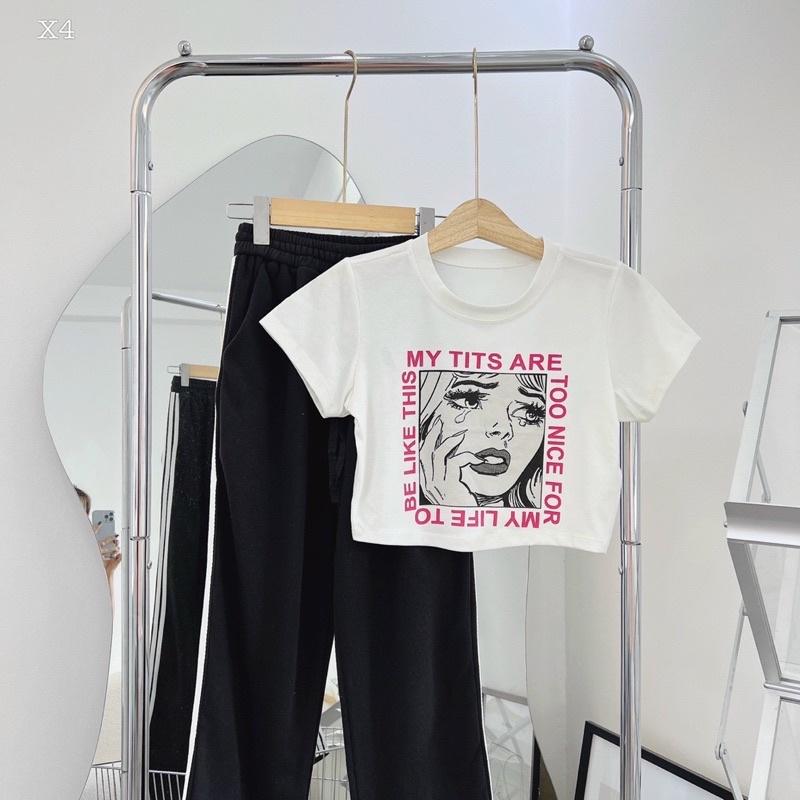 SET ÁO CROPTOP KÈM QUẦN ỐNG RỘNG
