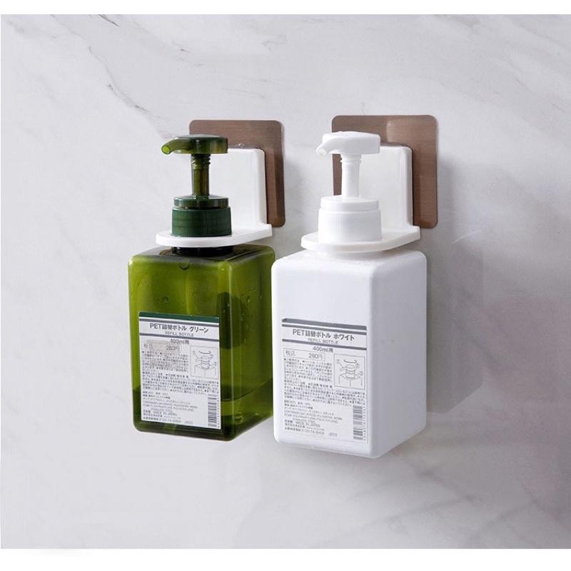 Giá đỡ cổ chai dầu gội, sữa tắm, nước rửa tay gắn tường nhà tắm, nhà bếp - Móc treo lọ đa năng dán tường siêu chắc