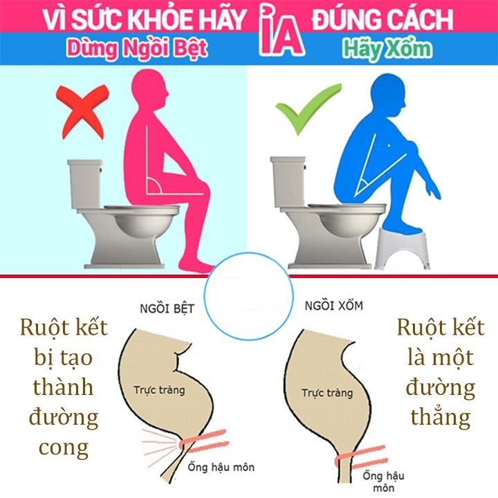 Ghế kê chân toilet, bồn cầu chống táo bón Việt Nhật , ghế kê chân đi vệ sinh cho bé siêu bền tiện dụng tặng kèm 3 khăn lau grofa- Hàng chính hãng