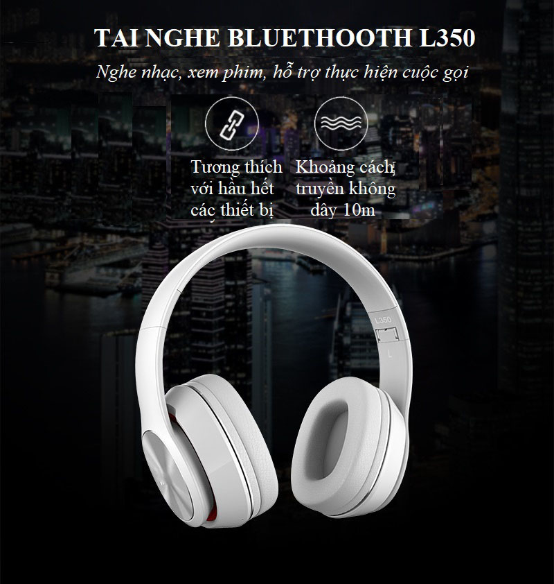 Tai Nghe Bluetooth L.350 Thiết Kế Hiện Đại, Chống Ồn Hiệu Quả