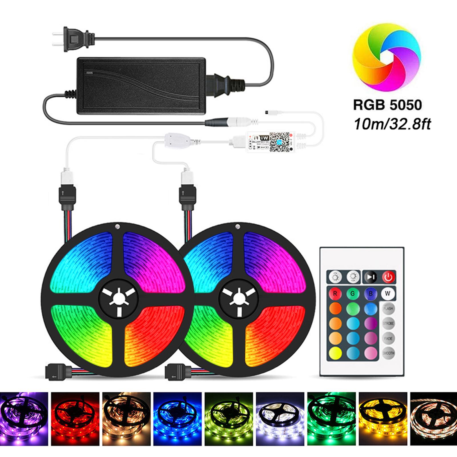 Dải Đèn LED Wi-Fi RGB LED 16,4ft 150 hỗ trợ điều khiển 16 triệu màu bằng app smarrt life và giọng nói