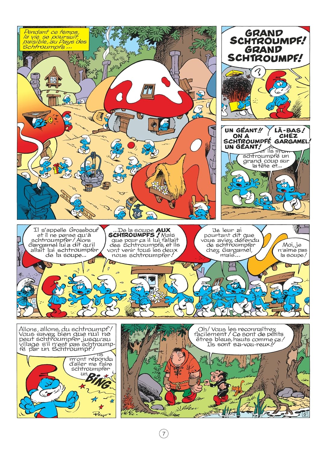 Sách truyện tranh tiếng Pháp - Les Schtroumpfs - Tome 10 - La Soupe Aux Schtroumpfs