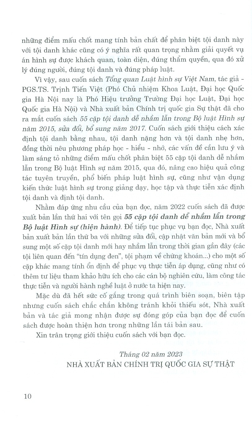 55 cặp tội danh dễ nhầm lẫn trong Bộ luật Hình sự