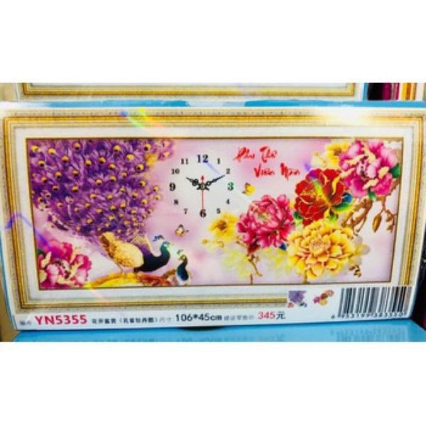 Tranh Đính Đá Đồng Hồ Phu Thê Viên Mãn  - YN5355